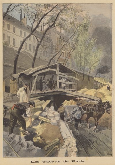 Travaux de construction du métro de Paris - French School